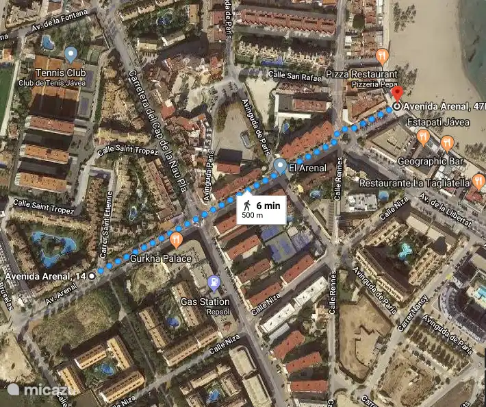 A poca distancia del bulevar y la playa 6 min.