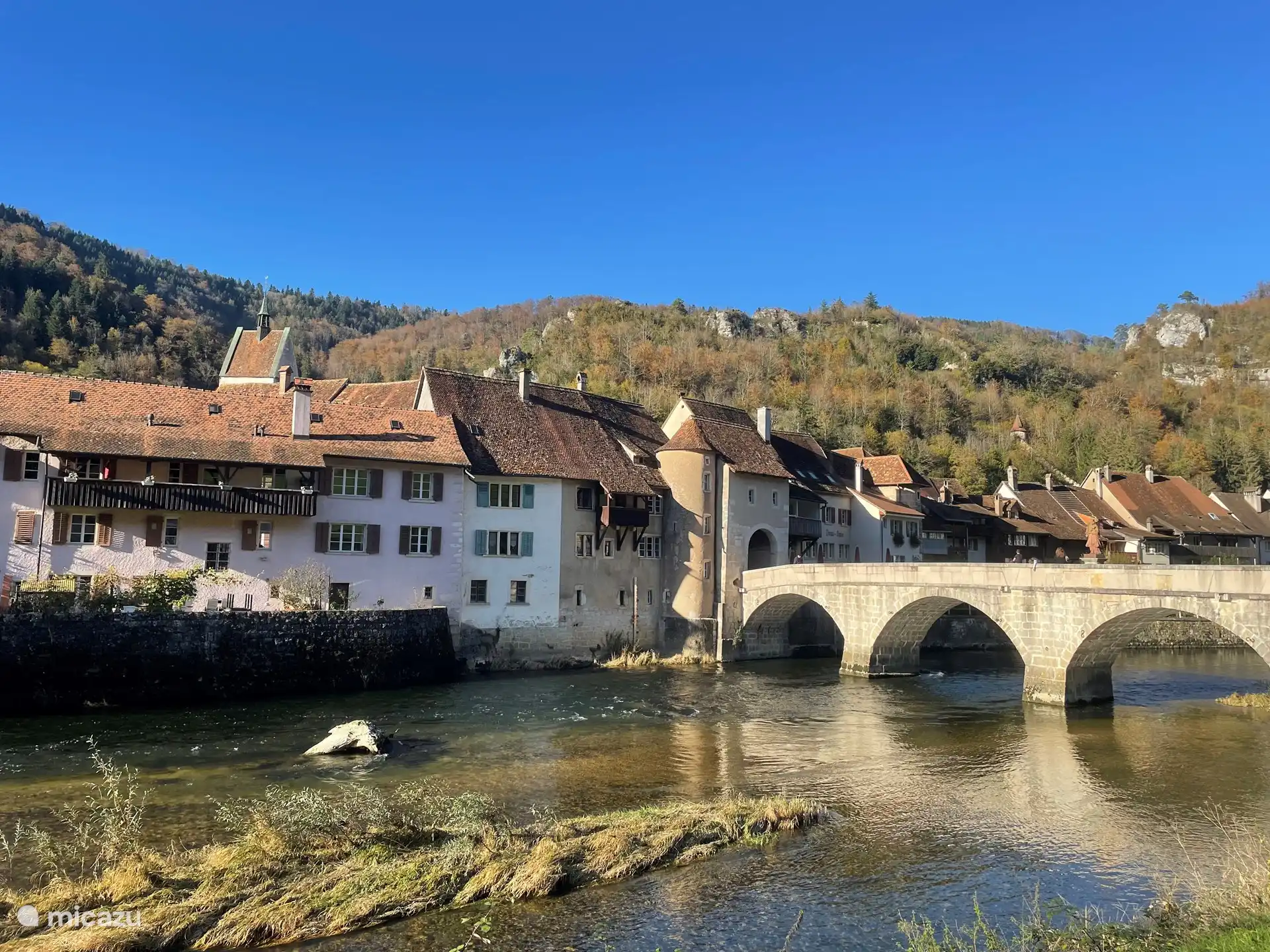 St. Ursanne, a cozy, very old town on the Doubs.