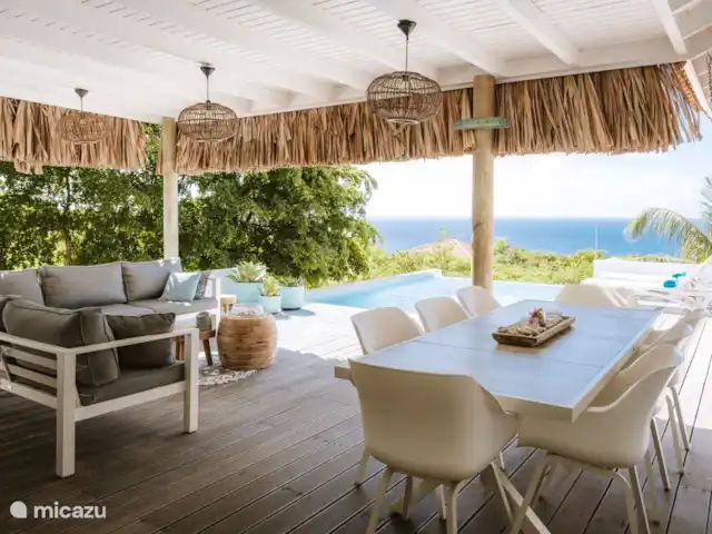 Kas Lamunchi | Curaçao, Banda Abou (ouest), Coral Estate, Rif St.Marie - villa Vue mer sur le porche