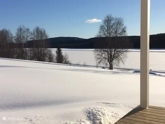 Cabane Luxueuse Avec Sauna et vue | Suède, Jämtland, Gällö - maison de vacances Vue d'hiver depuis la terrasse