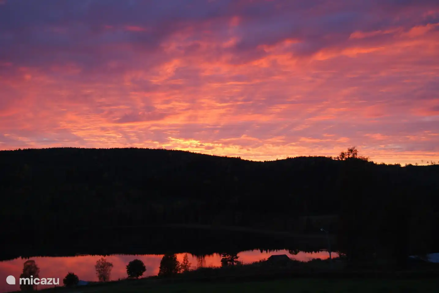 puesta de sol desde el porche