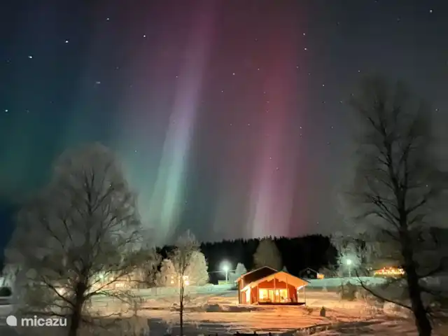 Cabane Luxueuse Avec Sauna et vue | Suède, Jämtland, Gällö - maison de vacances Aurores boréales au-dessus de la Stuga