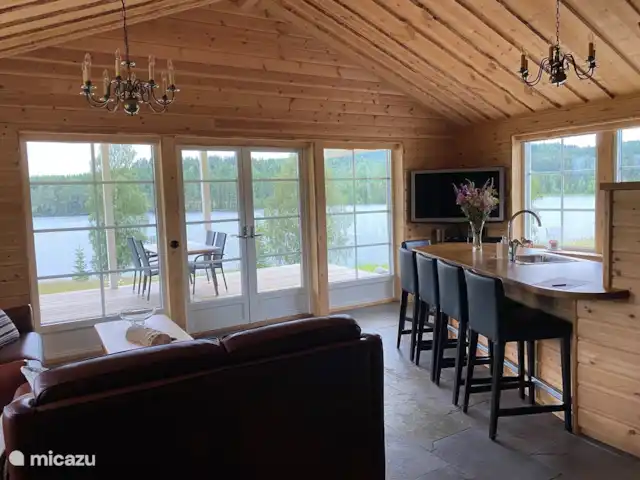 Cabane Luxueuse Avec Sauna et vue | Suède, Jämtland, Gällö - maison de vacances Vue panoramique depuis le salon