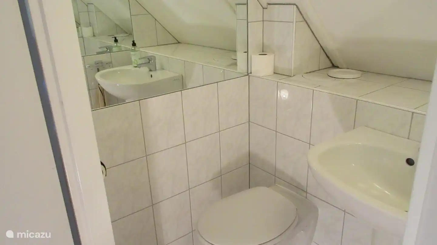 2. Toilette im Obergeschoss mit großem Waschbecken