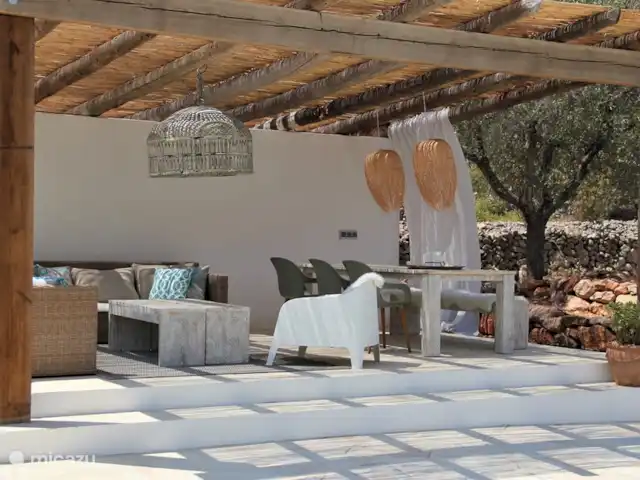 Casa Tranquila huren in Spanje, Costa Blanca, Lliber - villa Heerlijk vertoeven in de veranda met het rieten dak.