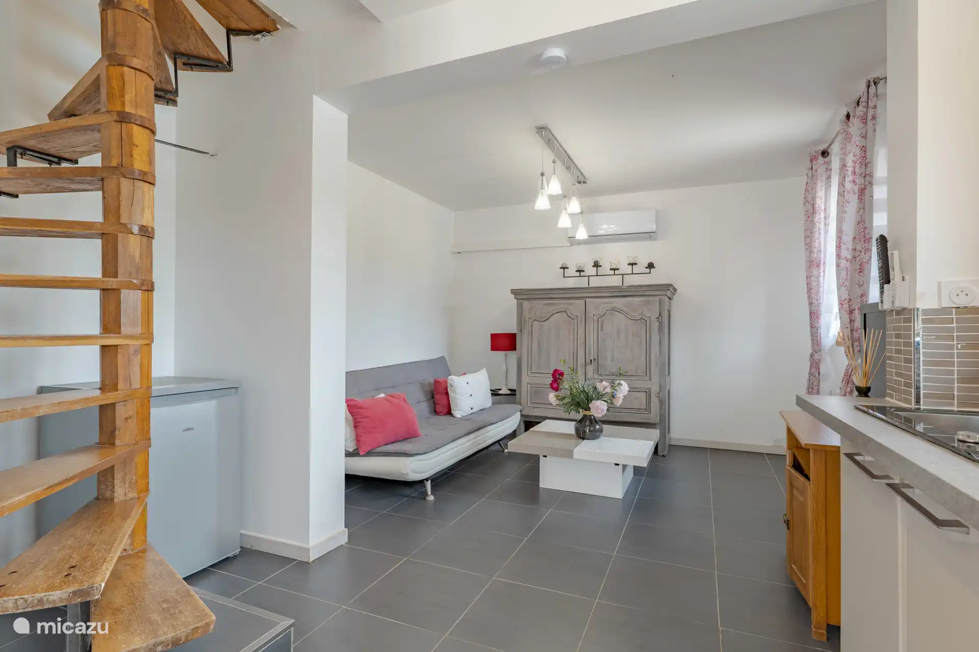 Living room with kitchen
