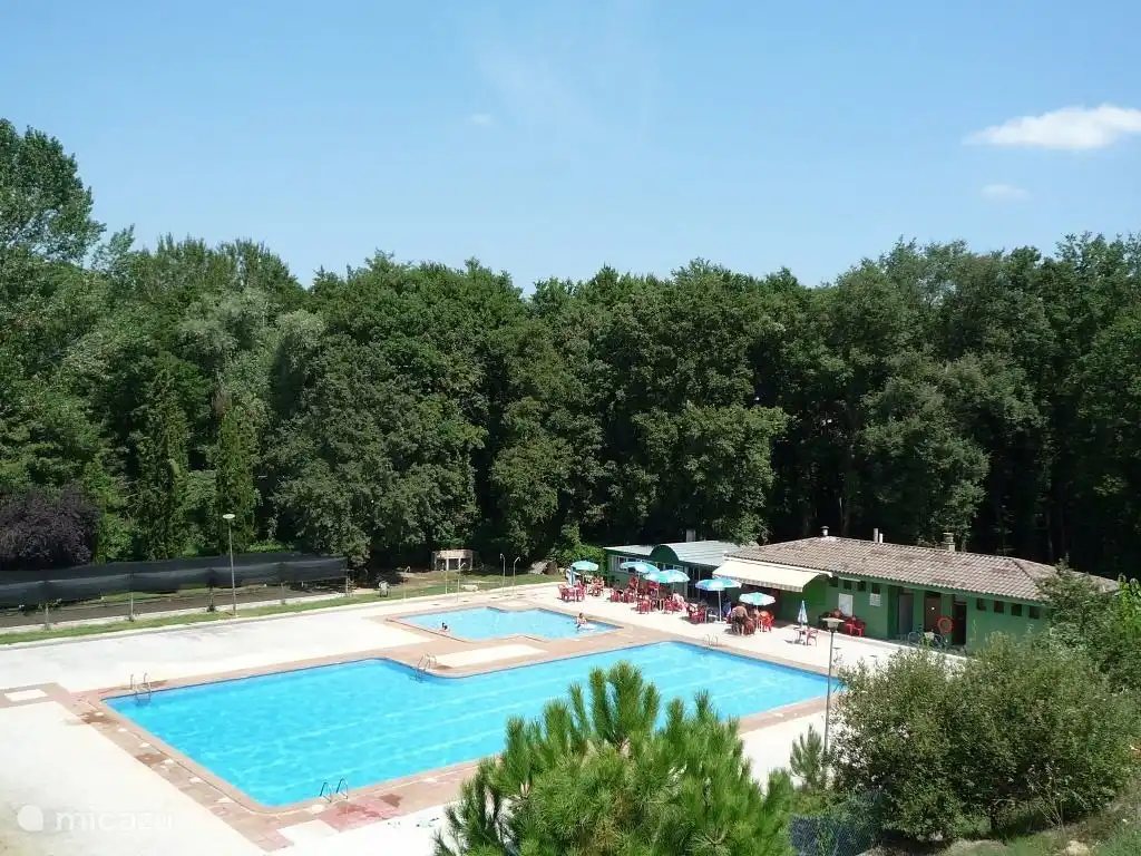 Piscine commune avec bar.