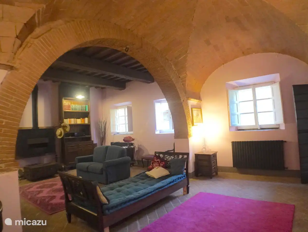 The living room is cool in Summer