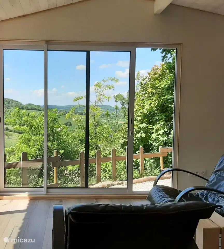 enjoy a beautiful view from behind the sliding doors