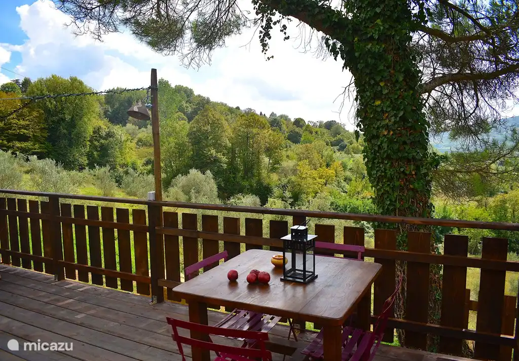 Het terras van de tent