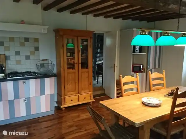 Ferme Blanche, Menil Vin Normandie | France, Orne, Ménil-Vin - maison de vacances Cuisine avec poêle à bois