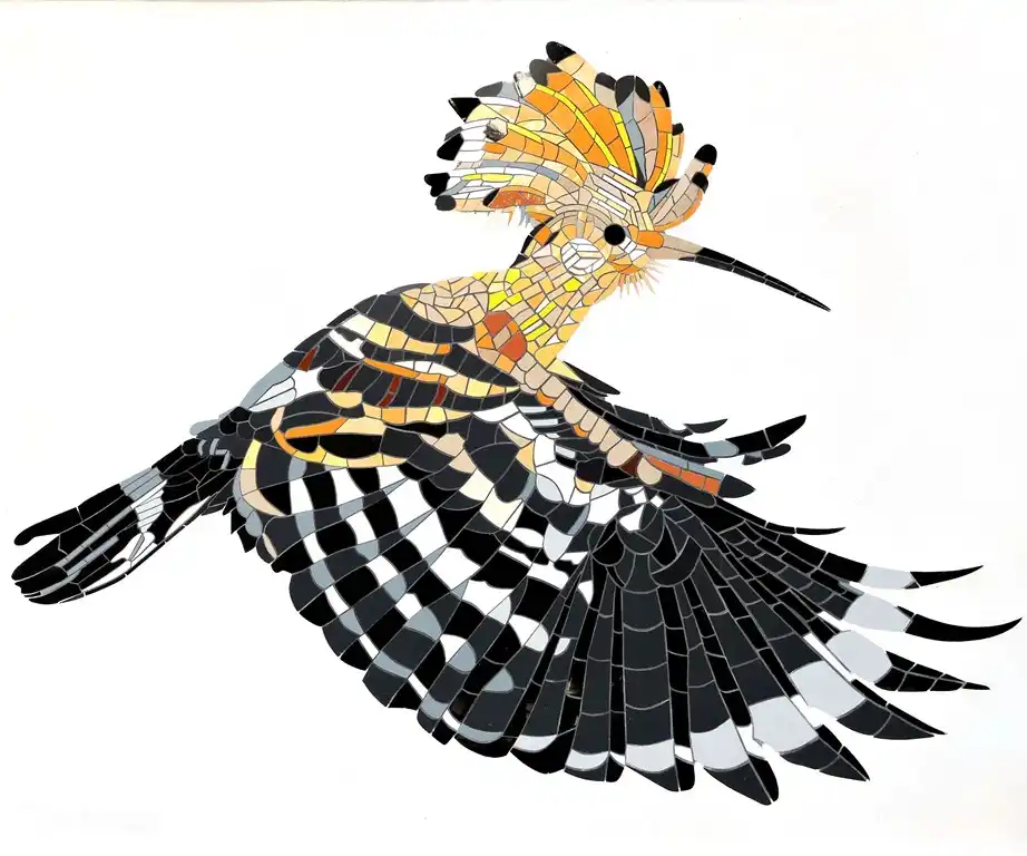 Mosaik eines fliegenden Wiedehopf von Elly.