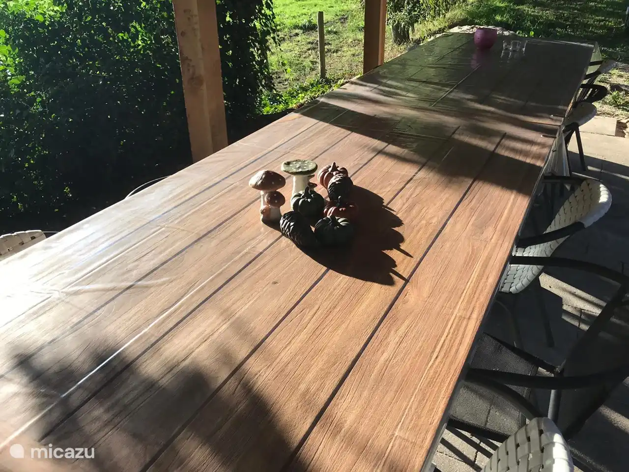 Table under the canopy