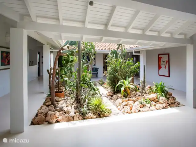 Villa Gran Vista | Curaçao, Banda Abou (ouest), Coral Estate, Rif St.Marie - villa Cour-jardin autour de laquelle se situent les 6 chambres.