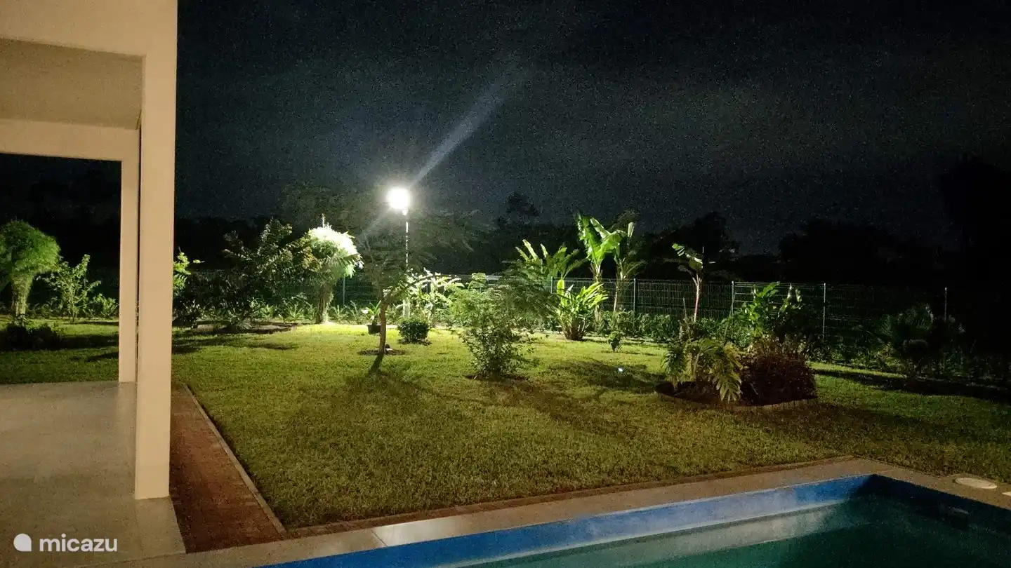 backyard at night. Built under architecture