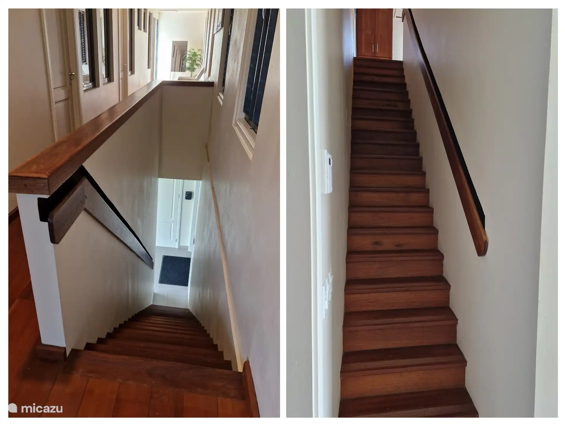 Hardwood stairs to first floor, with handrail
