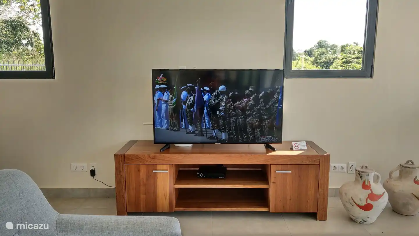 Satellite TV with Surinamese and Dutch (+sport) channels.