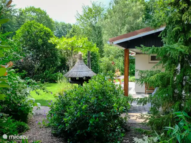 Huisje 78 in Drenthe huren in Nederland, Drenthe, Exloo - bungalow Met 600m2 tuin en een diversiteit aan bloemen en planten. 's Ochtends heerlijk wakker worden met een concert aan vogel geluiden.