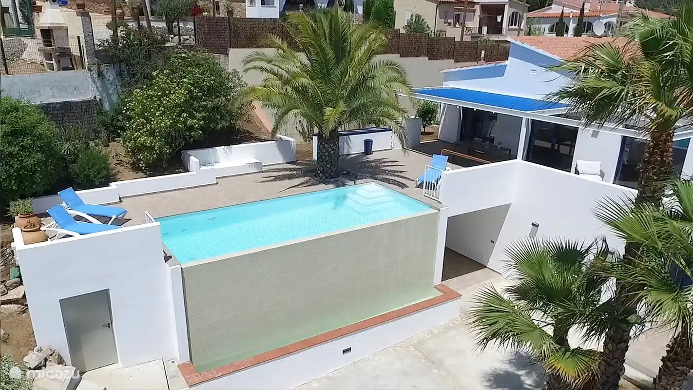 Luftaufnahme mit Pool von Süden