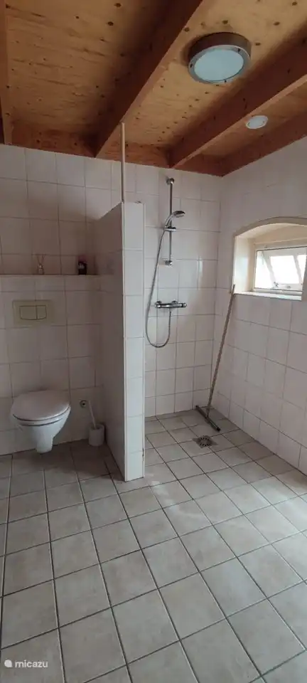 Badezimmer mit Toilette und Dusche