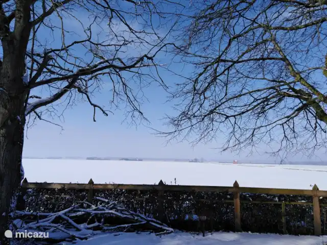 Casa de vacaciones 'La vieja escuela' en Países Bajos, Zelanda, IJzendijke - casa vacacional vista desde el patio delantero en invierno