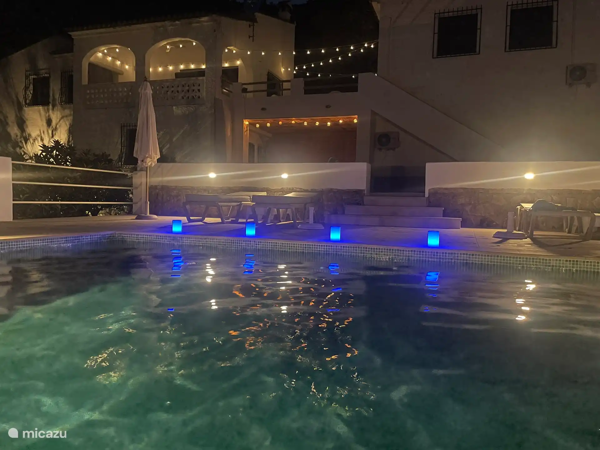 Swimming pool at night