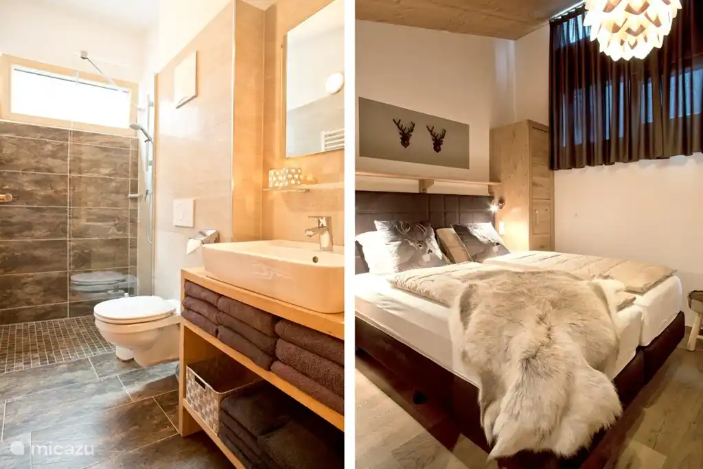 2. Badezimmer und 2. Schlafzimmer mit Luxus-Boxspring-Betten mit Memory-Foam-Matratze