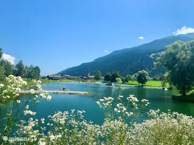 Résidence Neukirchen | Autriche, Salzburgerland, Neukirchen am Grossvenediger - appartement Le lac de baignade naturel de Hollersbach avec vue sur les sommets du parc national du Hohe Tauern