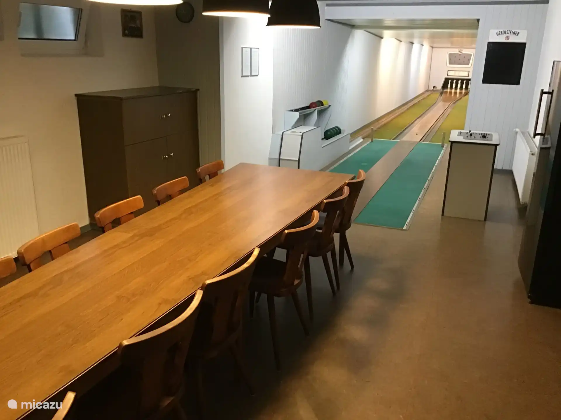 Kegelbahn im Untergeschoss