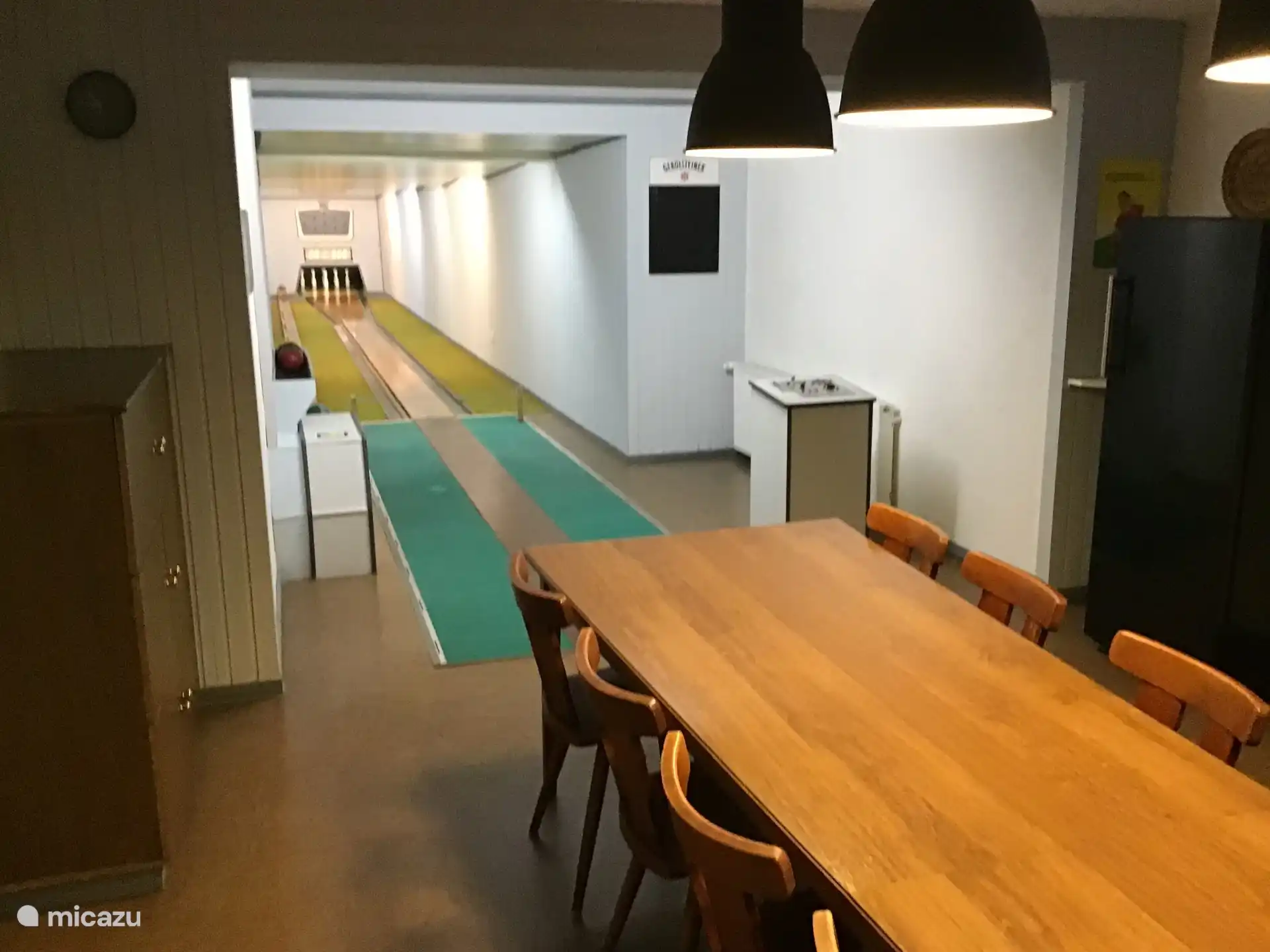 Kegelbahn im Untergeschoss