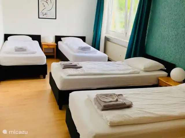Ferienhaus Salm huren in Duitsland, Eifel, Salm - vakantiehuis Een 4 persoonskamer op eerste verdieping. Heeft badkamer met douche, ligbad, 2 wastafels, bidet en toilet.