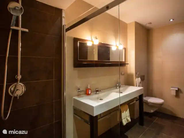 Le brin | 5 pers. appartement | Curaçao, Curaçao-Centre, Willemstad - appartement Salle de bain privée dans la chambre des maîtres.
