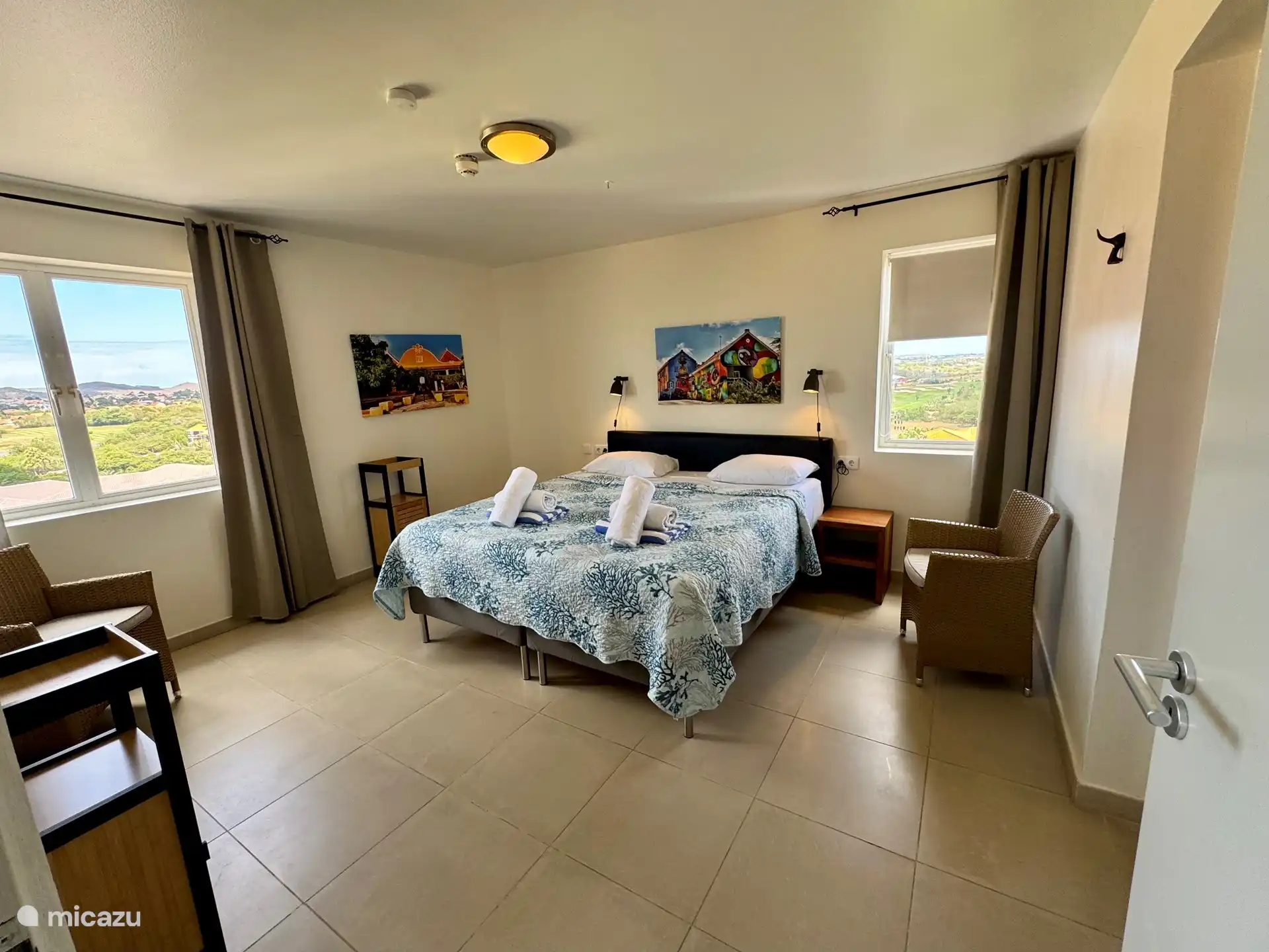 Master bedroom with bathroom and walk-in closet 