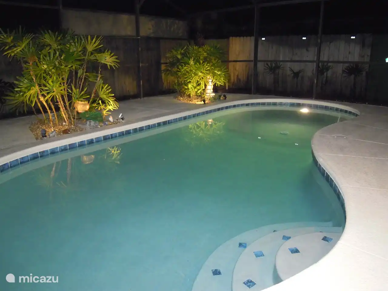 Swimming pool at night