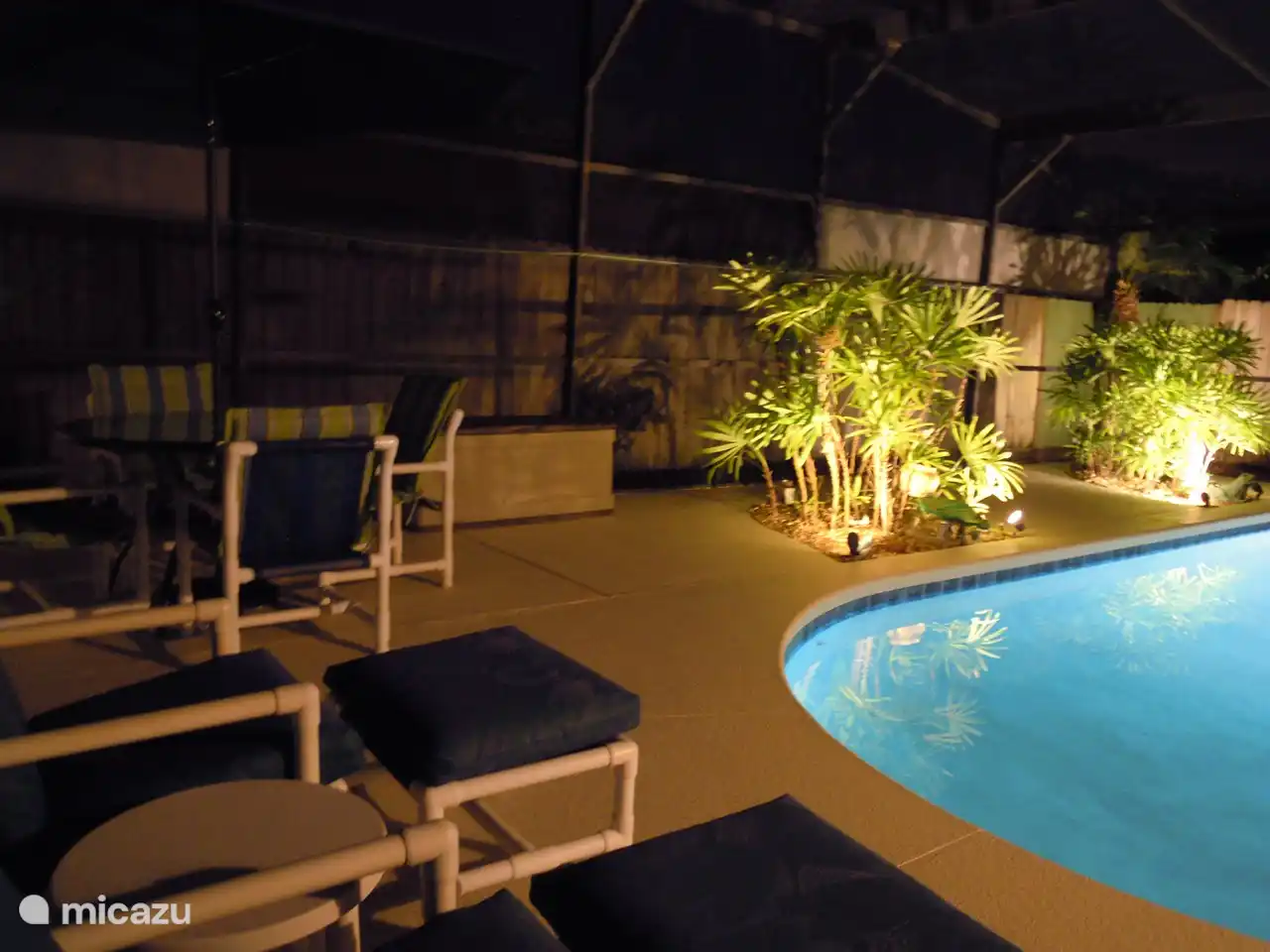 Swimming pool at night