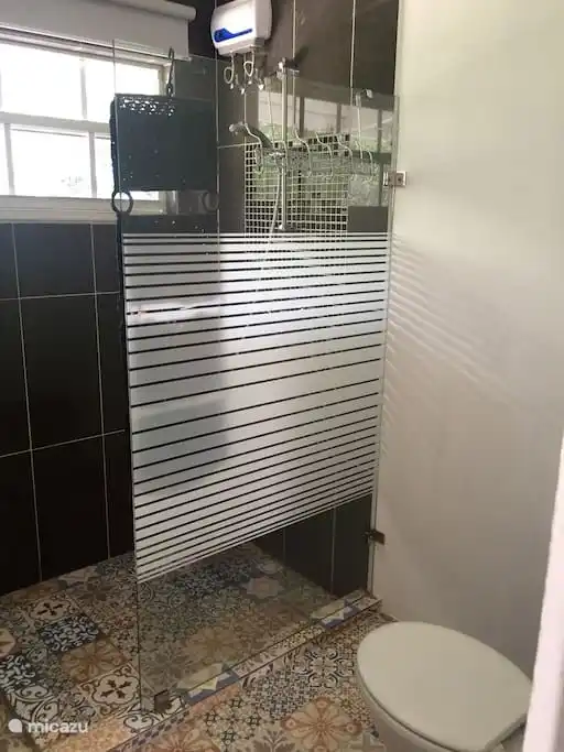 Shower with hot water