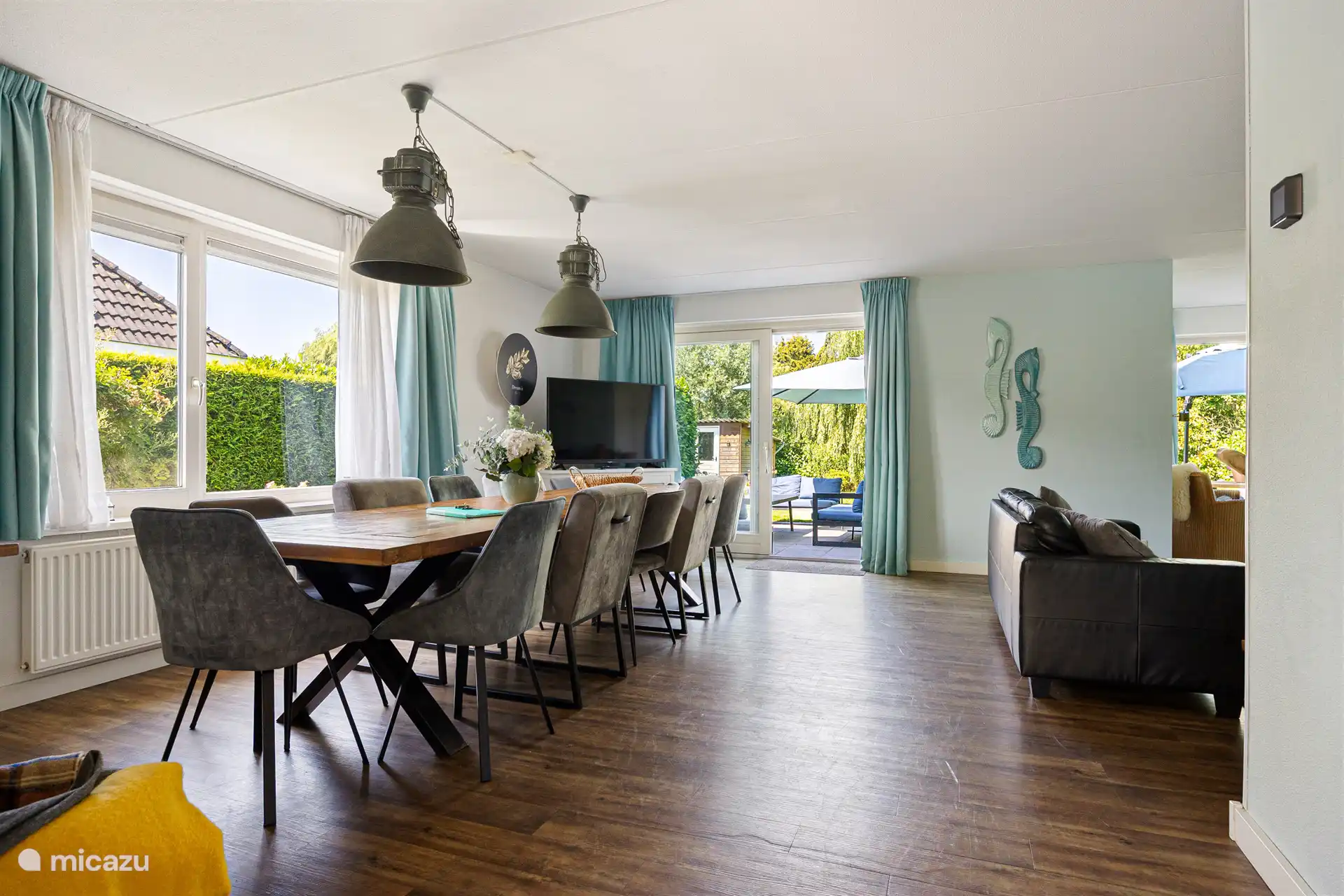 Cozy food at a large table