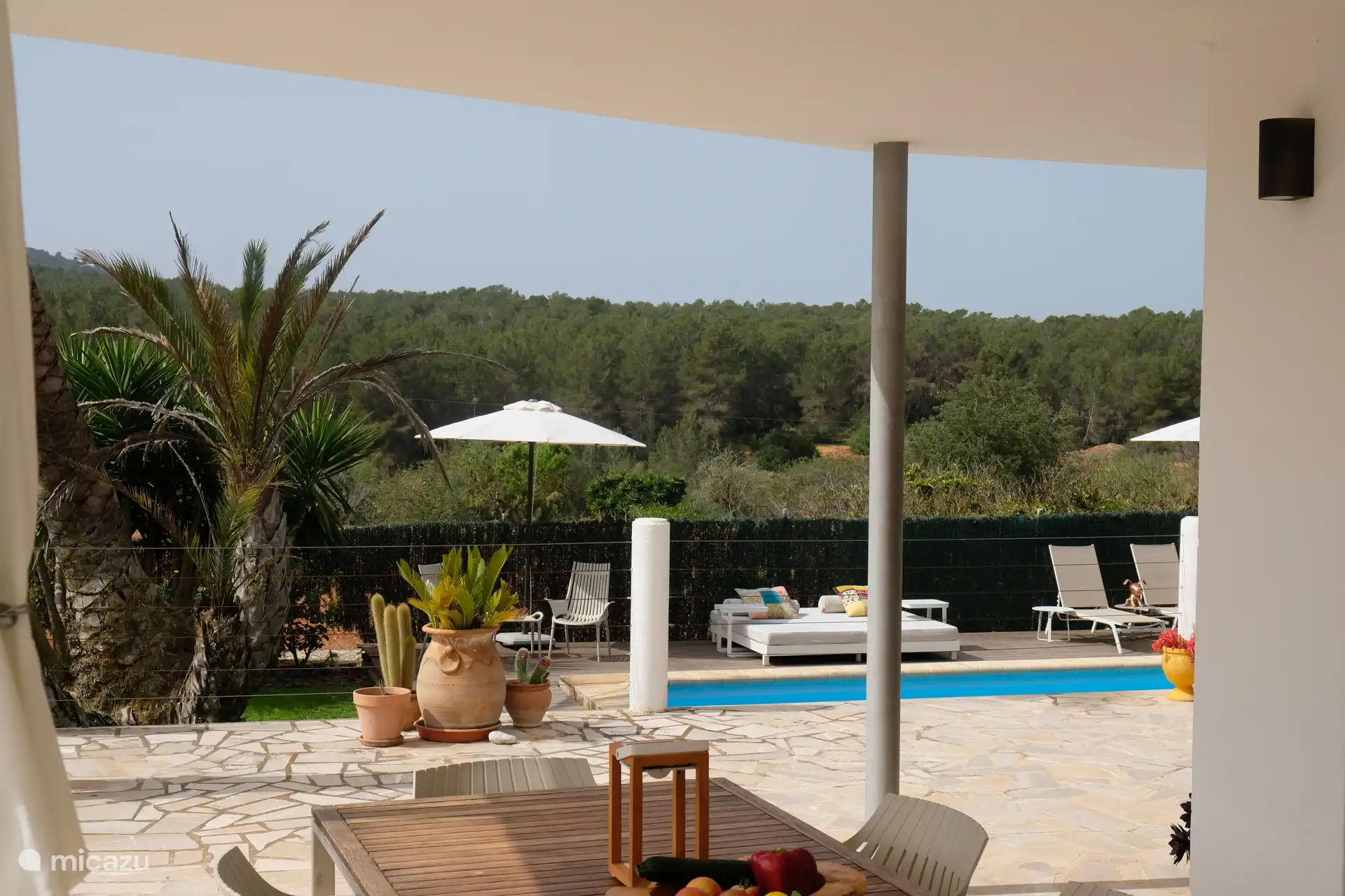 zicht vanuit de keuken