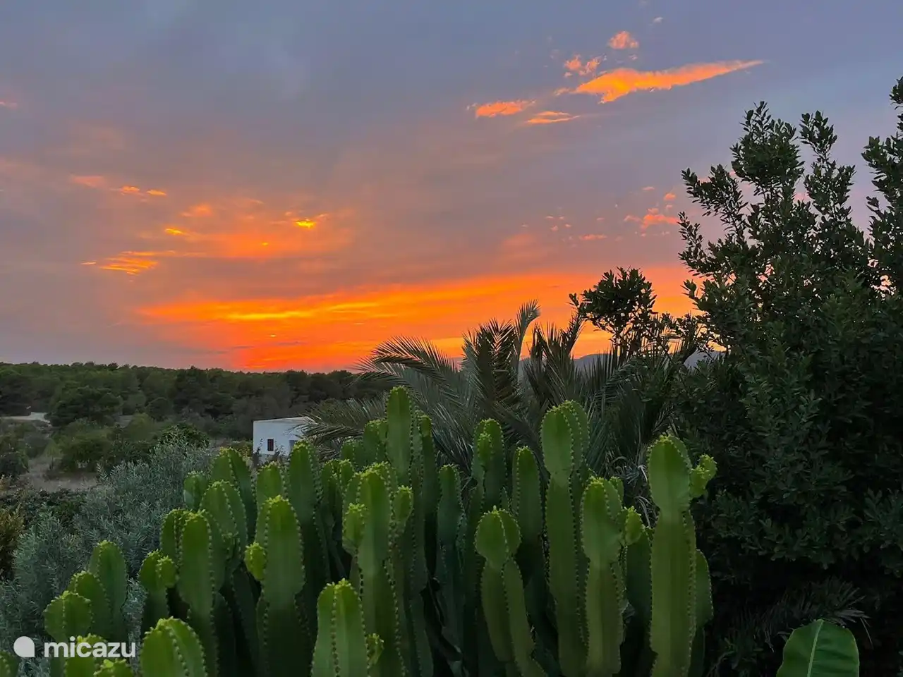 Zonsondergang vanaf het balkon