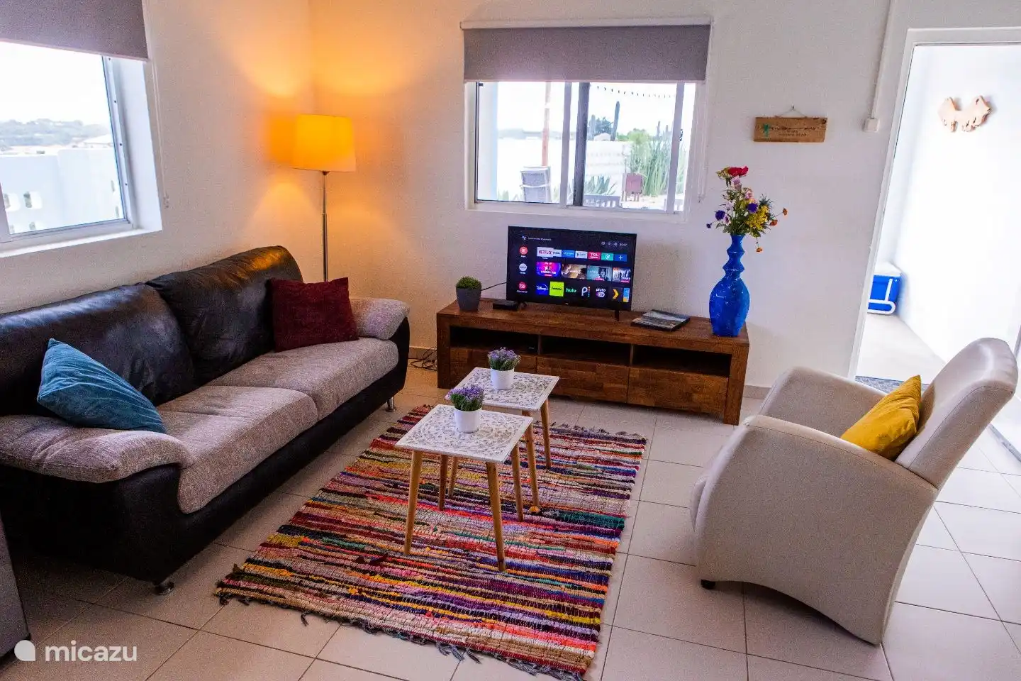 Salon avec télévision connectée