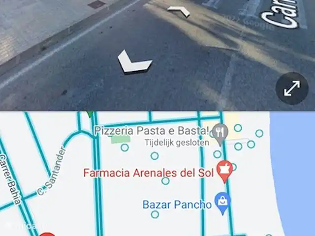 Que Vida! - ático en España, Costa Blanca, Los Arenales del Sol - penthouse La parada de autobús frente a la puerta del apartamento en la esquina Calle Palencia 3 / Carrer Bahia
