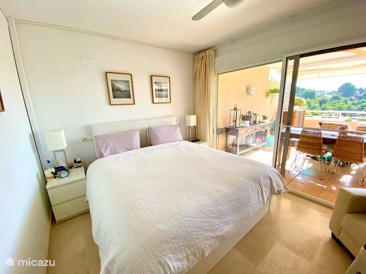 Southfacing Master bedroom with view and new 180x200 bed and mattress