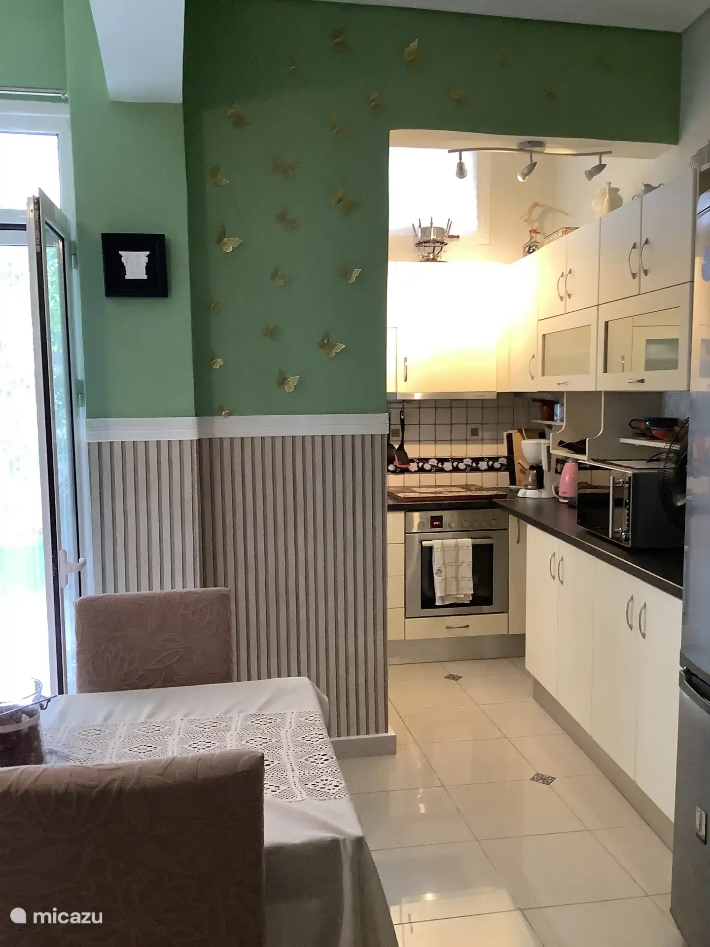 Doorkijk naar het kook gedeelte 