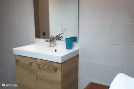 Vakantiehuis Frankrijk, Dordogne, Sarlande geschakelde woning La Marmite De badkamer met inloopdouche en 2e toilet