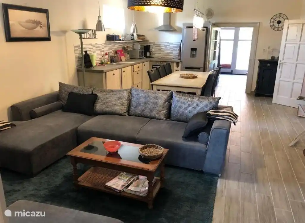 Spacious lounge and dining room with open kitchen