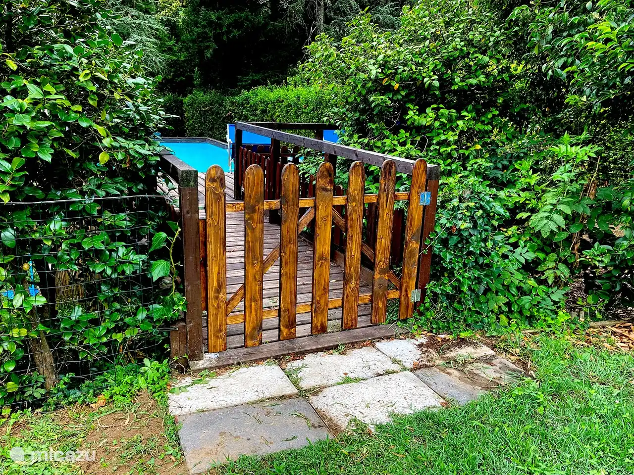The pool has a gate and is child-friendly