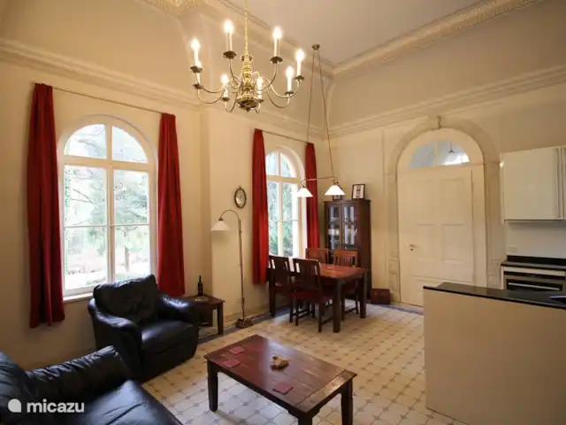 Jagdschloss Bielatal Sophia huren in Duitsland, Saksen, Rosenthal-Bielatal - vakantiehuis De woonkamer met eethoek in het vakantiehuis Sophia.