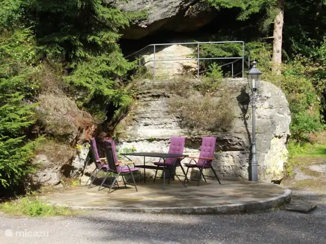 Jagdschloss Bielatal Sophia huren in Duitsland, Saksen, Rosenthal-Bielatal - vakantiehuis Het terras van het vakantiehuis Sophia.