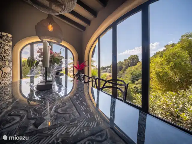 La Casa Roja Benissa huren in Spanje, Costa Blanca, Benissa - villa Mooi uitzicht op het dal en de zee vanuit de eetkamer/serre
