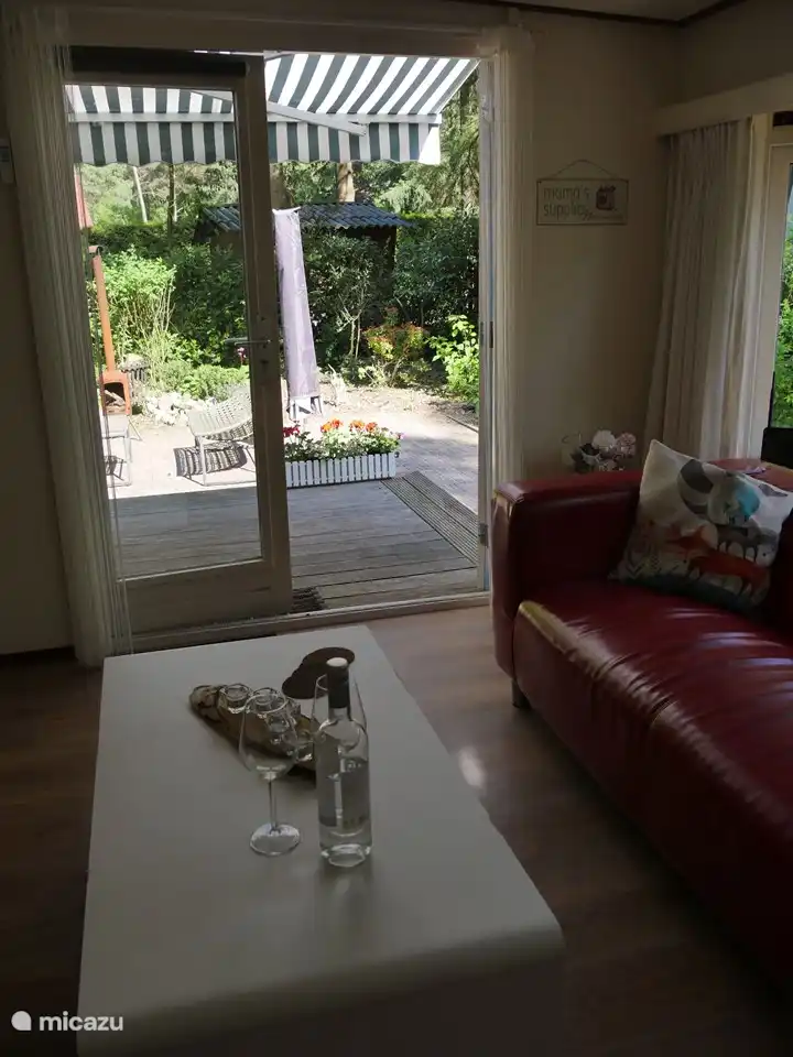 The sitting area with patio doors